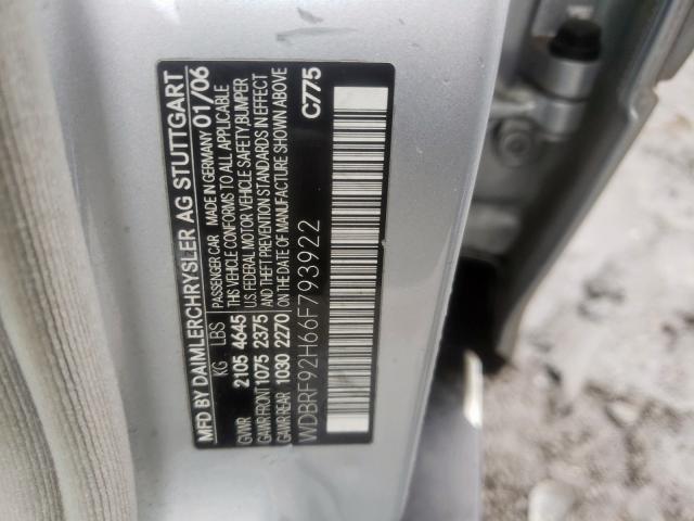 WDBRF92H66F793922 - 2006 MERCEDES-BENZ C 280 4MATIC  photo 10