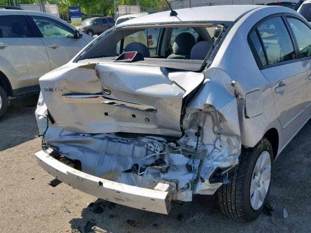 3N1AB6APXAL602313 - 2010 NISSAN SENTRA 2.0 SILVER photo 9