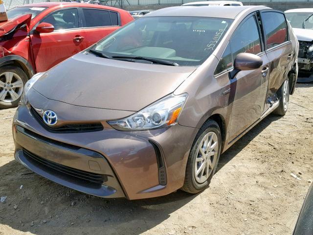 JTDZN3EU9FJ017288 - 2015 TOYOTA PRIUS V BROWN photo 2