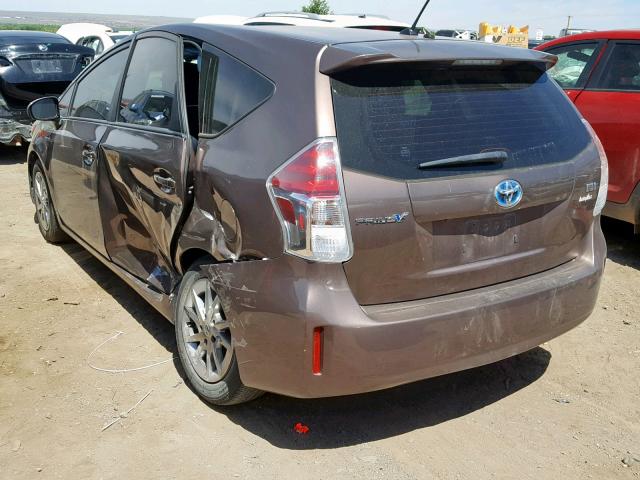 JTDZN3EU9FJ017288 - 2015 TOYOTA PRIUS V BROWN photo 3