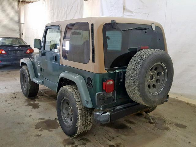 1J4FY19S6XP455685 - 1999 JEEP WRANGLER / GREEN photo 3