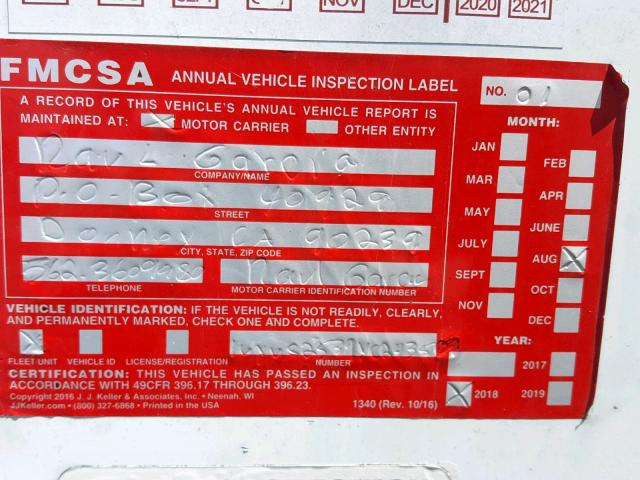 1UYVS2539YC243509 - 2000 UTILITY TRAILER WHITE photo 10