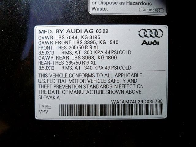 WA1AM74L29D035788 - 2009 AUDI Q7 TDI  photo 10