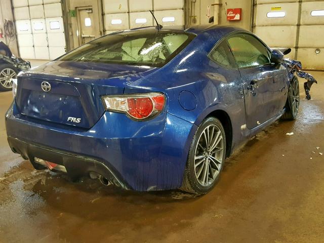 JF1ZNAA16D2722594 - 2013 TOYOTA SCION FR-S BLUE photo 4