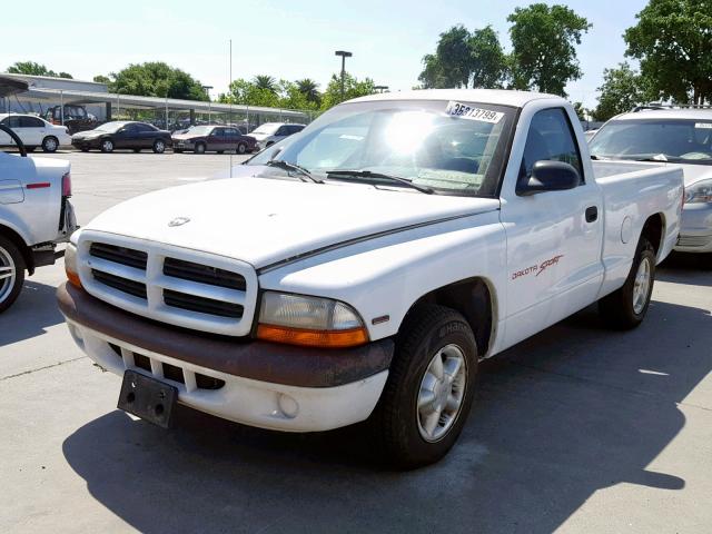 1B7FL26PXVS252531 - 1997 DODGE DAKOTA WHITE photo 2