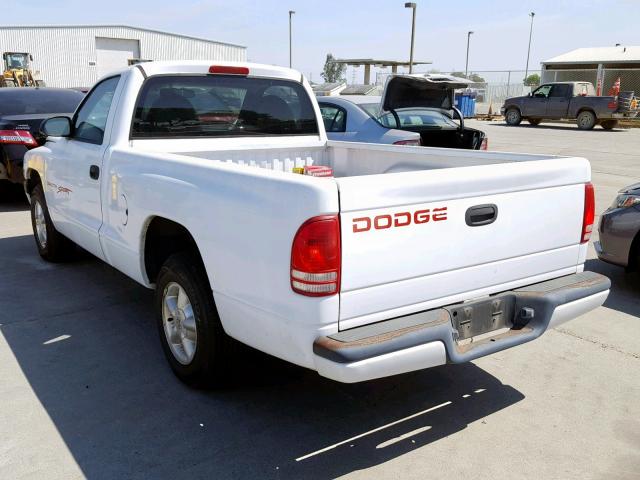 1B7FL26PXVS252531 - 1997 DODGE DAKOTA WHITE photo 3