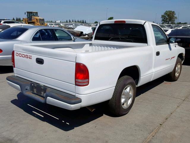 1B7FL26PXVS252531 - 1997 DODGE DAKOTA WHITE photo 4