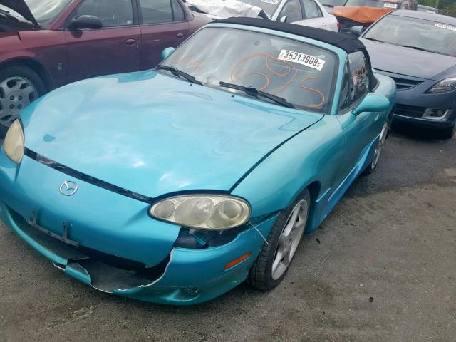 JM1NB353230311339 - 2003 MAZDA MX-5 MIATA BLUE photo 2