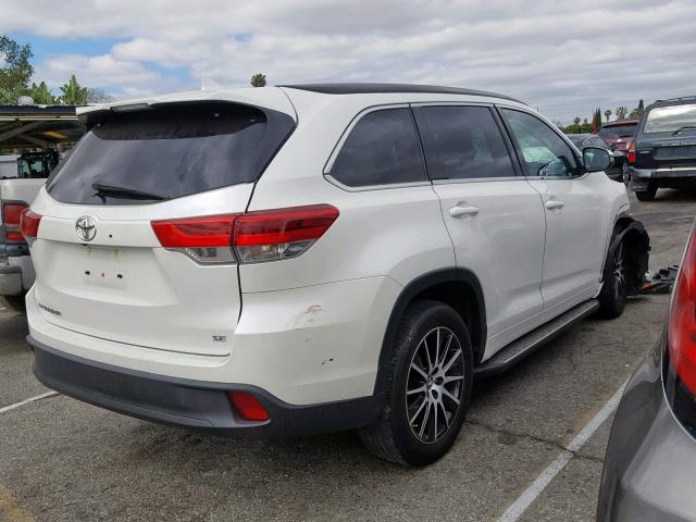 5TDKZRFH2HS517678 - 2017 TOYOTA HIGHLANDER WHITE photo 4