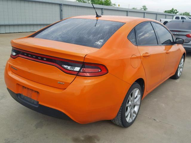 1C3CDFBAXDD195098 - 2013 DODGE DART SXT ORANGE photo 4