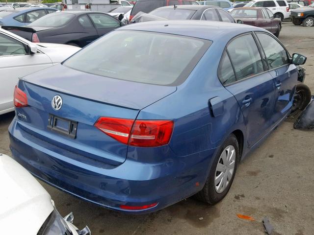 3VW1K7AJ3FM344424 - 2015 VOLKSWAGEN JETTA BASE BLUE photo 4