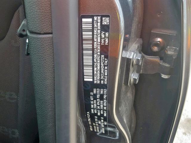 ZACCJAAH2HPF27239 - 2017 JEEP RENEGADE S 灰色 照片 10