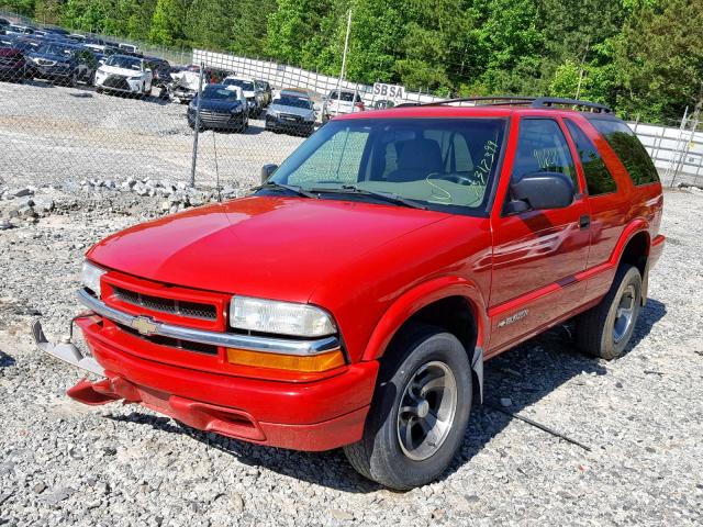 1GNCS18X43K131267 - 2003 CHEVROLET BLAZER RED photo 2