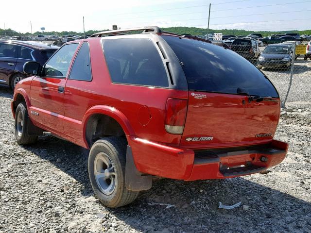 1GNCS18X43K131267 - 2003 CHEVROLET BLAZER RED photo 3