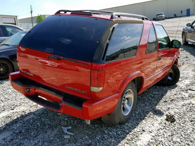 1GNCS18X43K131267 - 2003 CHEVROLET BLAZER RED photo 4