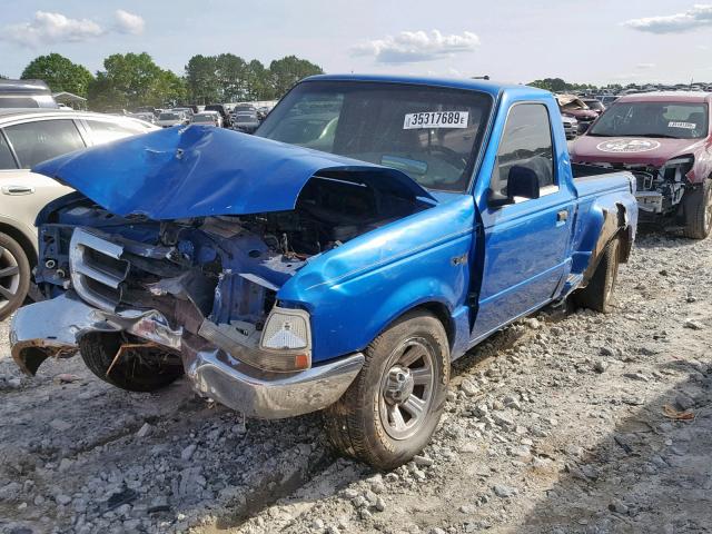 1FTYR10V7YTA84211 - 2000 FORD RANGER BLUE photo 2