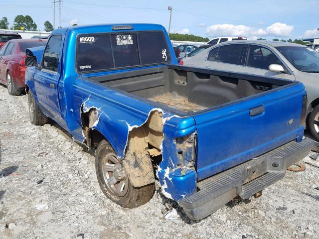 1FTYR10V7YTA84211 - 2000 FORD RANGER BLUE photo 3