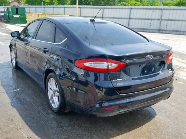 3FA6P0HD8ER213899 - 2014 FORD FUSION SE BLUE photo 3