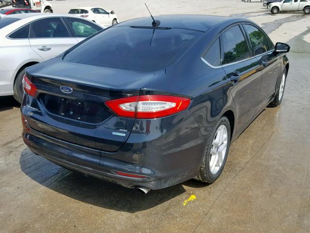 3FA6P0HD8ER213899 - 2014 FORD FUSION SE BLUE photo 4