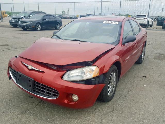 1C3EL56U01N514024 - 2001 CHRYSLER SEBRING LX RED photo 2