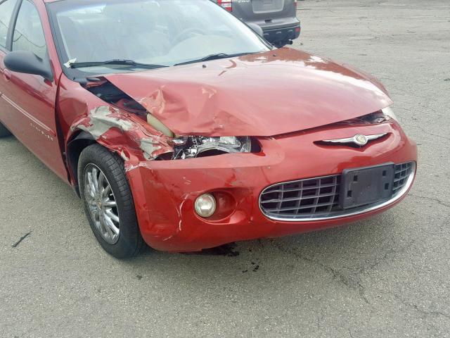 1C3EL56U01N514024 - 2001 CHRYSLER SEBRING LX RED photo 9