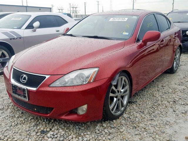 JTHBK262082073567 - 2008 LEXUS IS 250 RED photo 2