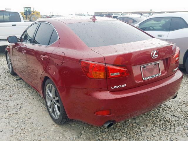 JTHBK262082073567 - 2008 LEXUS IS 250 RED photo 3