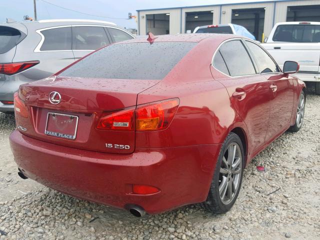 JTHBK262082073567 - 2008 LEXUS IS 250 RED photo 4