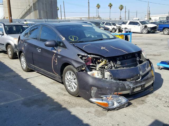 JTDKN3DP7E3056445 - 2014 TOYOTA PRIUS PLUG GRAY photo 1