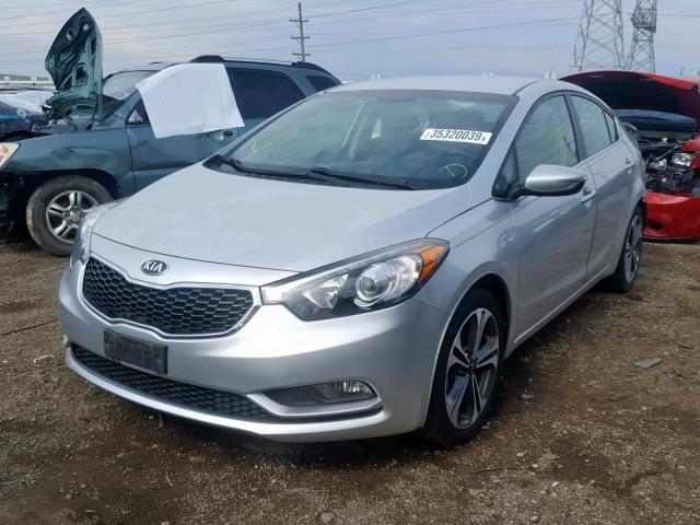 KNAFX4A86E5111371 - 2014 KIA FORTE EX SILVER photo 2