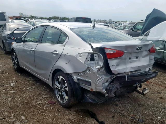 KNAFX4A86E5111371 - 2014 KIA FORTE EX SILVER photo 3