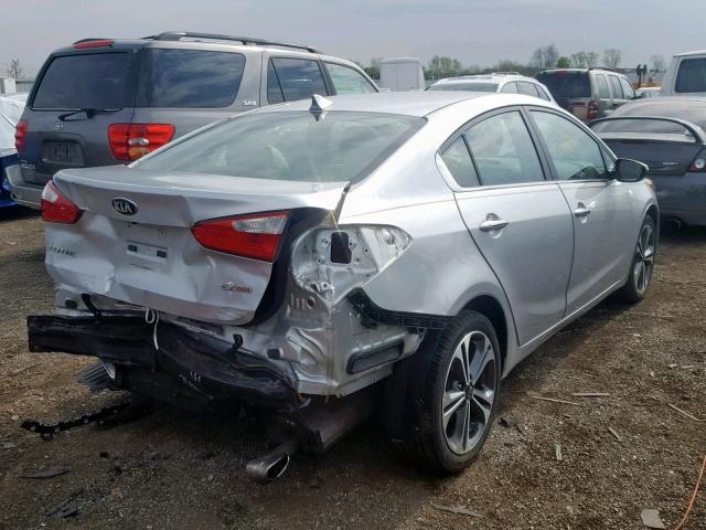 KNAFX4A86E5111371 - 2014 KIA FORTE EX SILVER photo 4