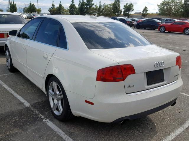 WAUAF78E95A544118 - 2005 AUDI A4 2.0T WHITE photo 3