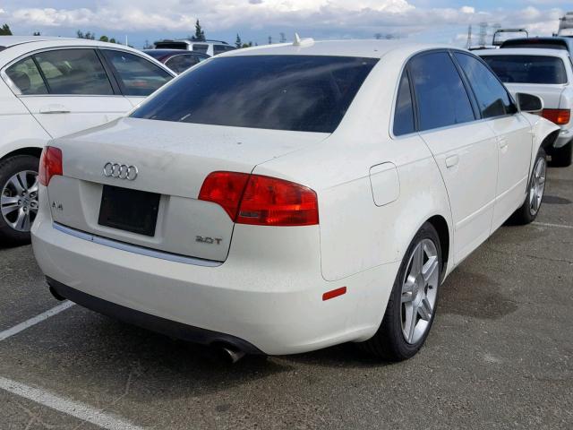 WAUAF78E95A544118 - 2005 AUDI A4 2.0T WHITE photo 4