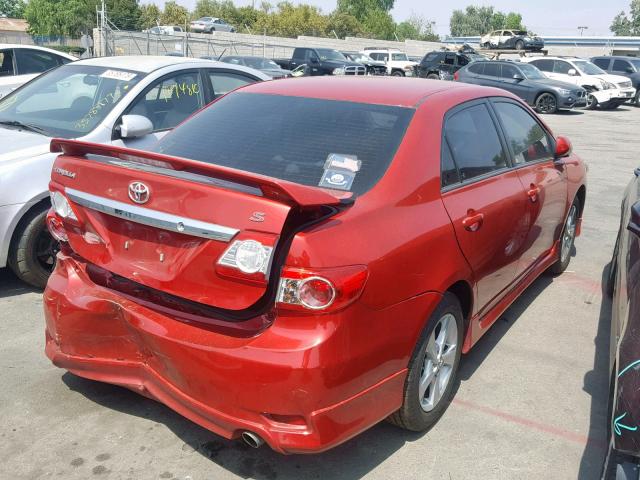 5YFBU4EE6DP173591 - 2013 TOYOTA COROLLA BA RED photo 4