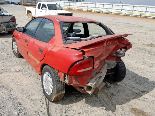 1B3ES47Y5WD585406 - 1998 DODGE NEON HIGHL RED photo 3