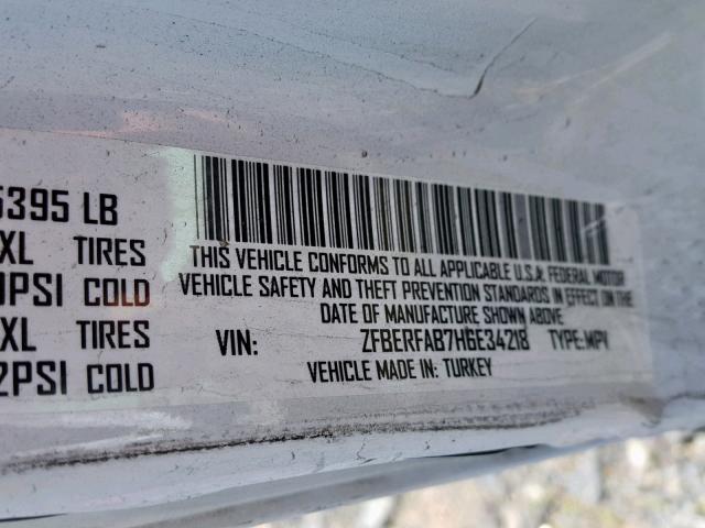 ZFBERFAB7H6E34218 - 2017 RAM PROMASTER 白色 照片 10