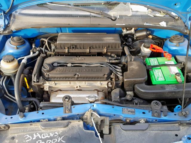 KNADC165336175780 - 2003 KIA RIO CINCO BLUE photo 7