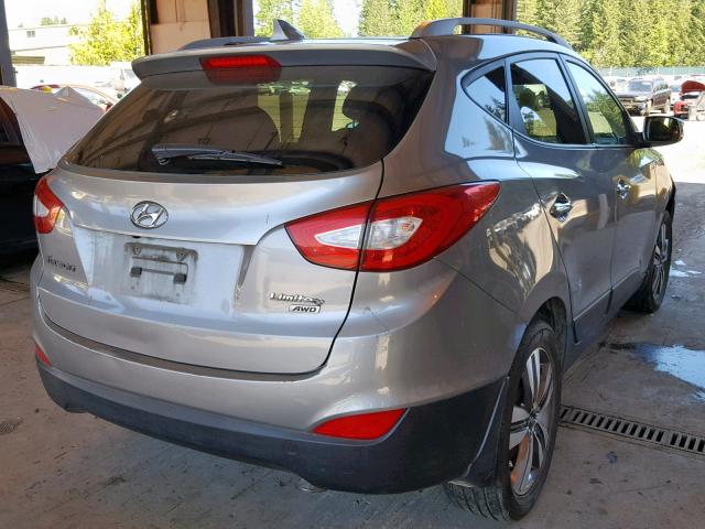 KM8JUCAG6FU064529 - 2015 HYUNDAI TUCSON LIM SILVER photo 4