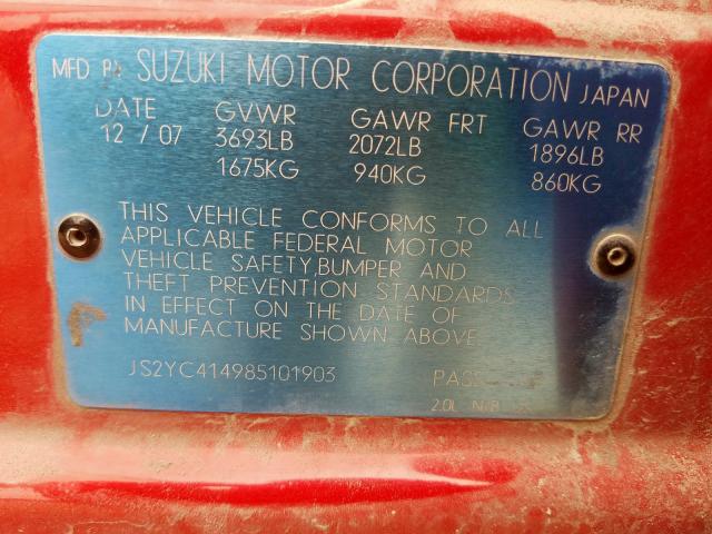 JS2YC414985101903 - 2008 SUZUKI SX4  photo 10