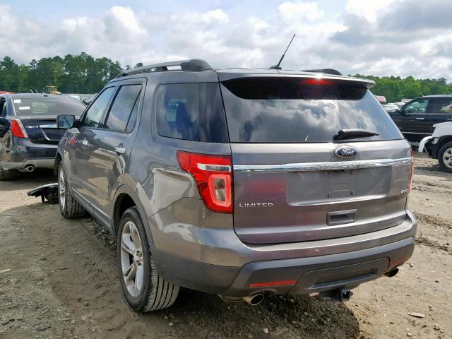 1FM5K8F89DGA80368 - 2013 FORD EXPLORER L GRAY photo 3