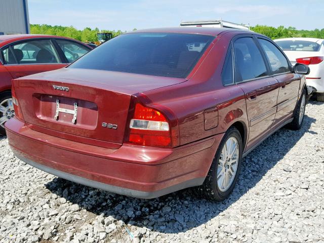 YV1TS92D331311653 - 2003 VOLVO S80 RED photo 4