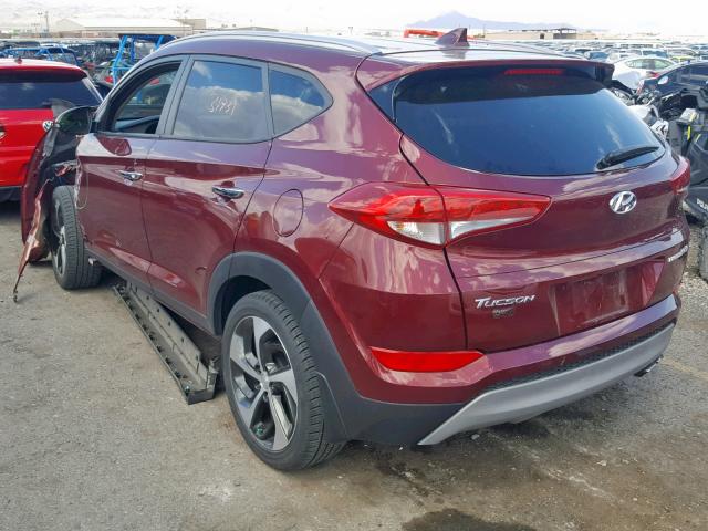 KM8J33A27HU414891 - 2017 HYUNDAI TUCSON LIM MAROON photo 3