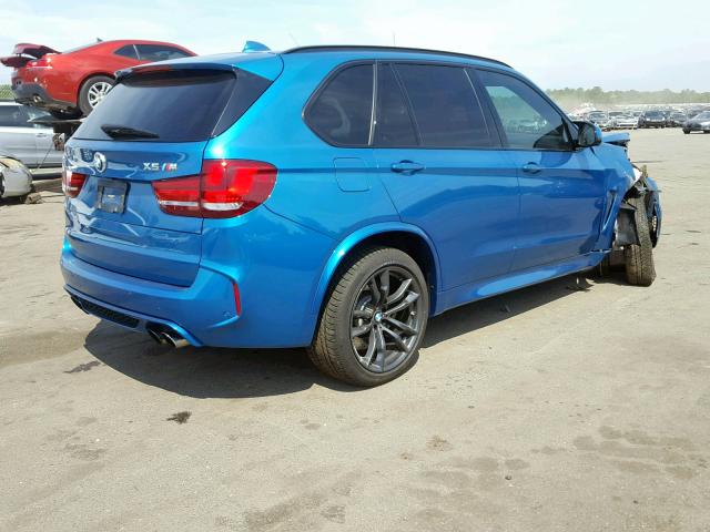 5YMKT6C36H0X20463 - 2017 BMW X5 M BLUE photo 4