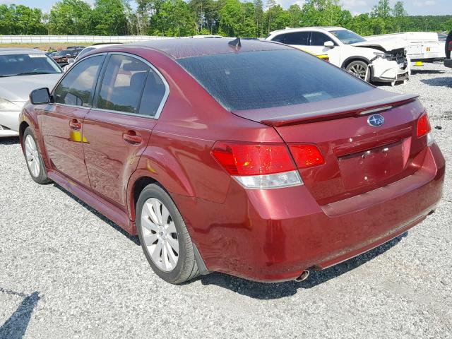 4S3BMDL68C2015410 - 2012 SUBARU LEGACY 3.6 RED photo 3