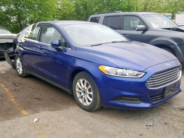 3FA6P0G77GR226982 - 2016 FORD FUSION S BLUE photo 1