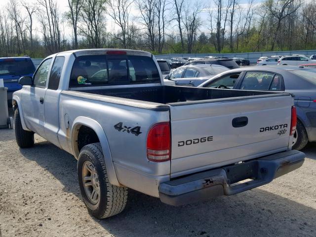 1D7HG12K04S749061 - 2004 DODGE DAKOTA SXT GRAY photo 3