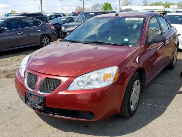 1G2ZF57B384169903 - 2008 PONTIAC G6 VALUE L RED photo 2