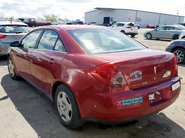 1G2ZF57B384169903 - 2008 PONTIAC G6 VALUE L RED photo 3