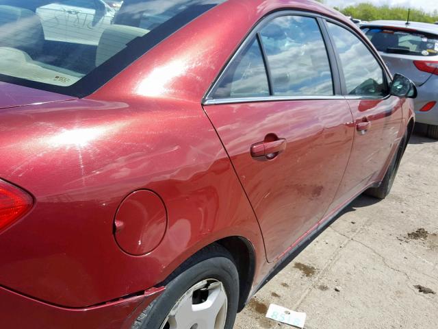 1G2ZF57B384169903 - 2008 PONTIAC G6 VALUE L RED photo 9